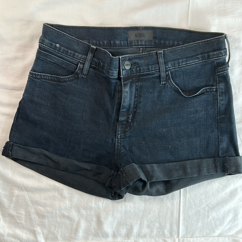Koral Blue denim shorts with cuff size 28